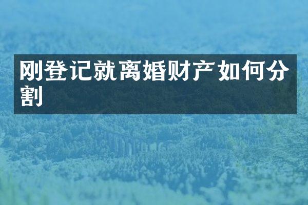刚登记就离婚财产如何分割