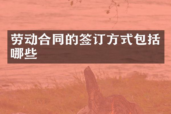 劳动合同的签订方式包括哪些
