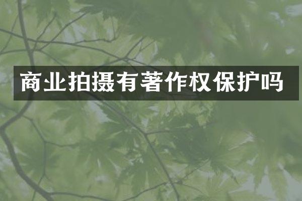 商业拍摄有著作权保护吗