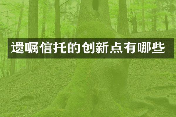遗嘱信托的创新点有哪些