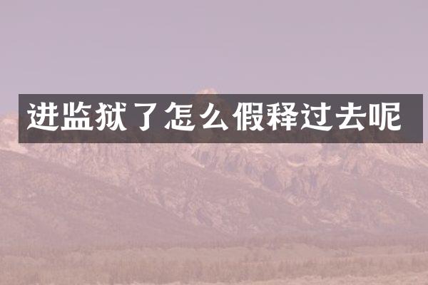 进监狱了怎么假释过去呢