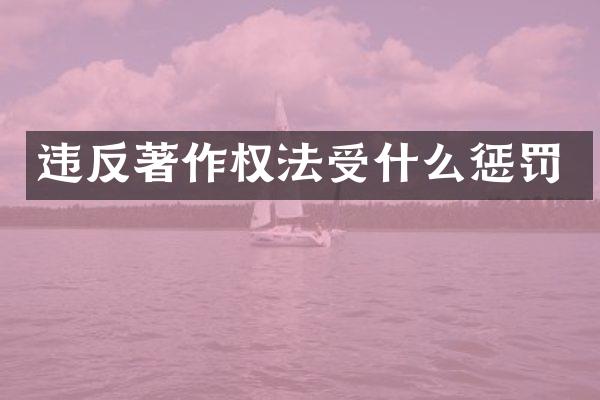违反著作权法受什么惩罚
