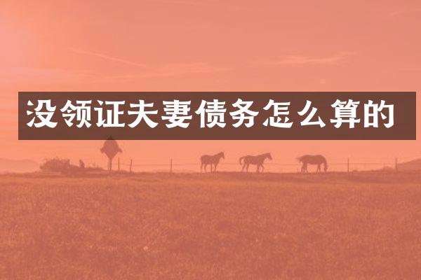 没领证夫妻债务怎么算的