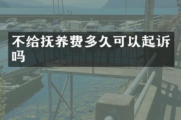 不给抚养费多久可以起诉吗