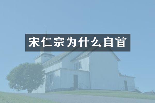 宋仁宗为什么自首