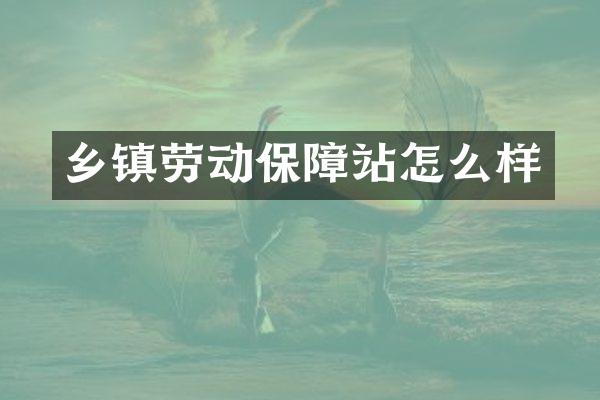 乡镇劳动保障站怎么样