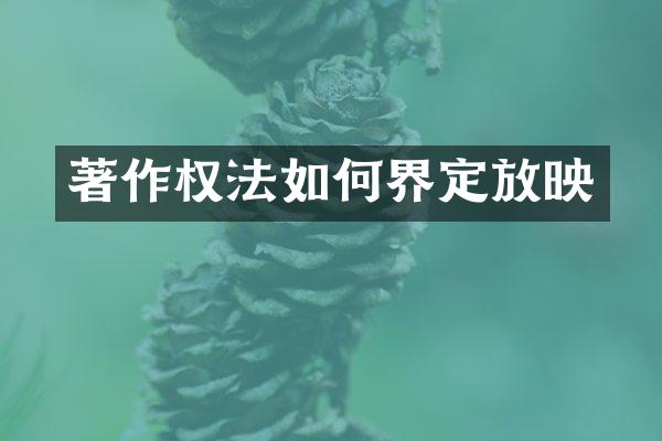 著作权法如何界定放映