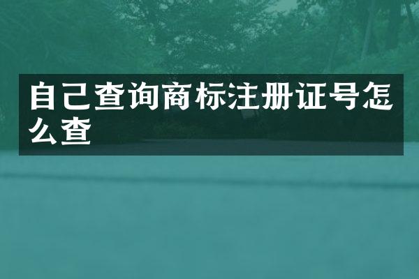 自己查询商标注册证号怎么查