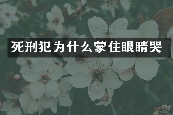 死刑犯为什么蒙住眼睛哭