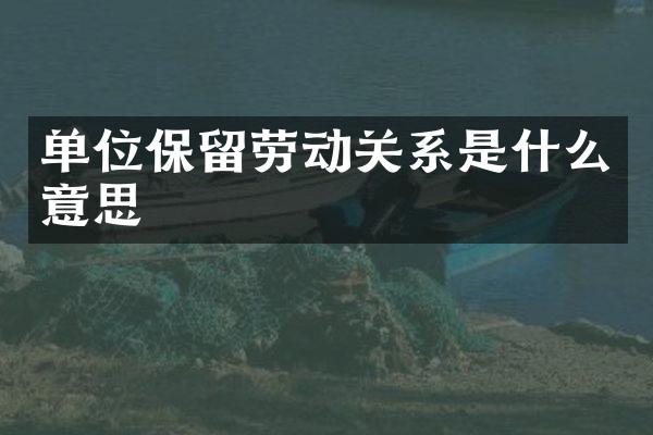 单位保留劳动关系是什么意思