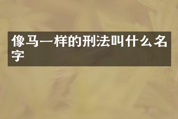 像马一样的刑法叫什么名字