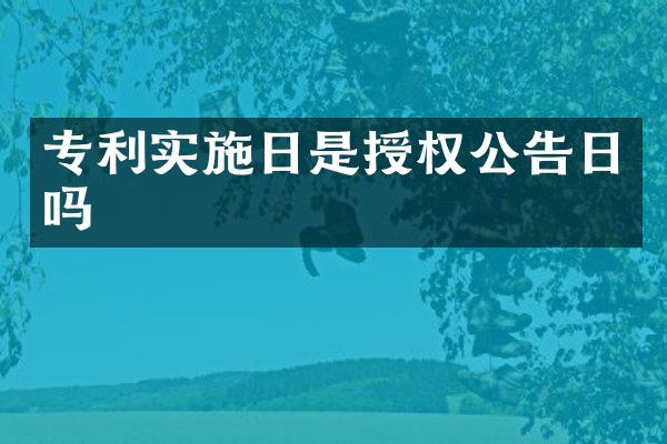 专利实施日是授权公告日吗