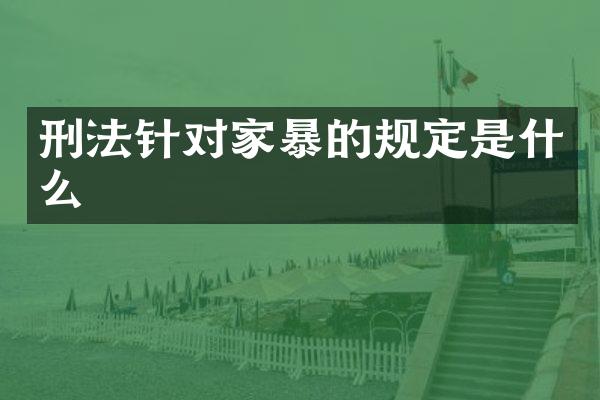 刑法针对家暴的规定是什么