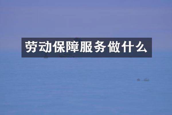 劳动保障服务做什么