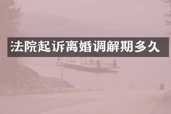 法院起诉离婚调解期多久
