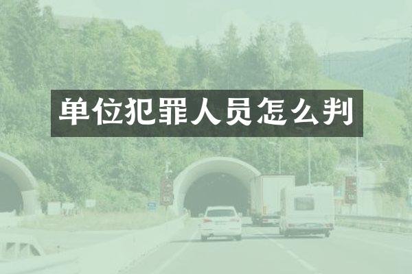 单位犯罪人员怎么判