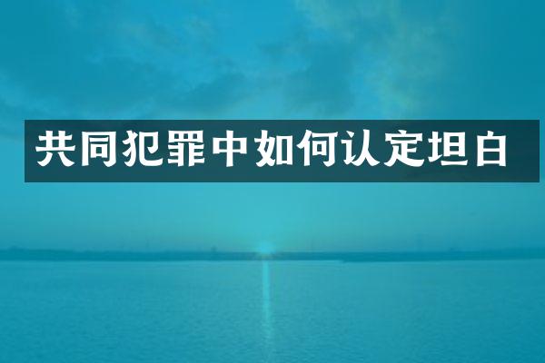 共同犯罪中如何认定坦白