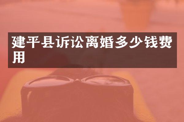 建平县诉讼离婚多少钱费用