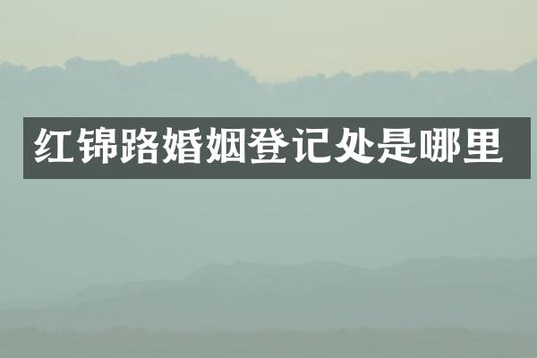 红锦路婚姻登记处是哪里