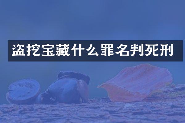 盗挖宝藏什么罪名判死刑