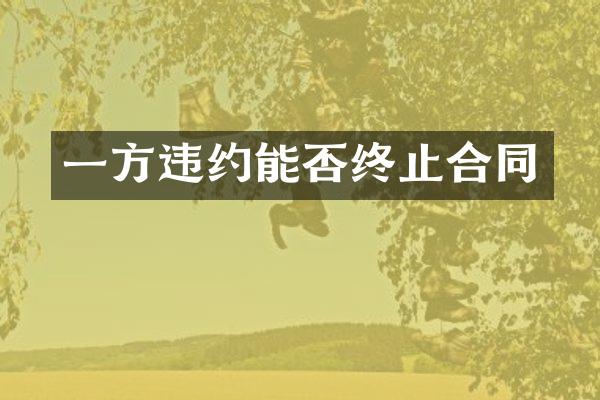 一方违约能否终止合同