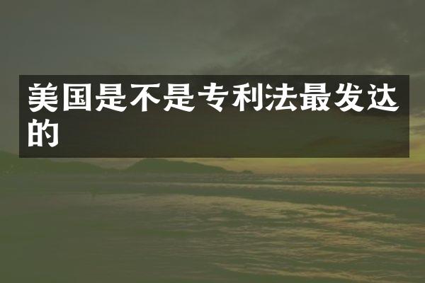 美国是不是专利法最发达的