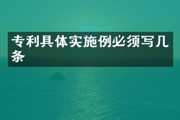 专利具体实施例必须写几条