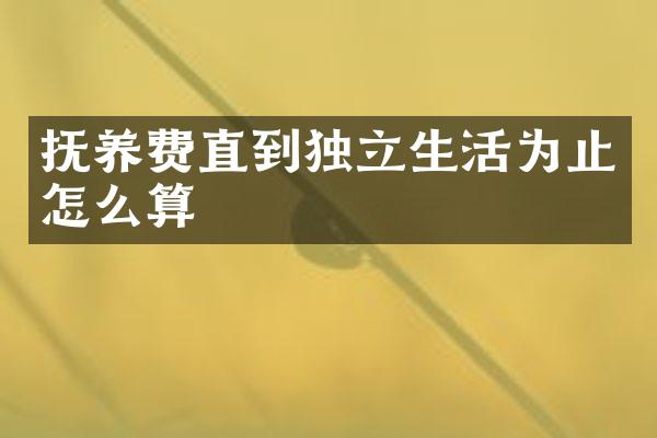 抚养费直到独立生活为止怎么算