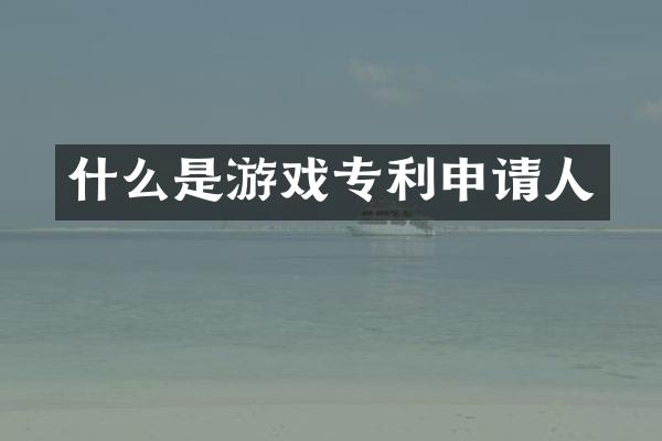 什么是游戏专利申请人