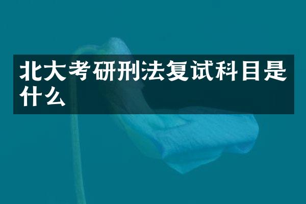 北大考研刑法复试科目是什么