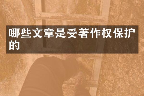哪些文章是受著作权保护的