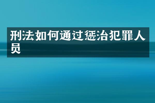 刑法如何通过惩治犯罪人员