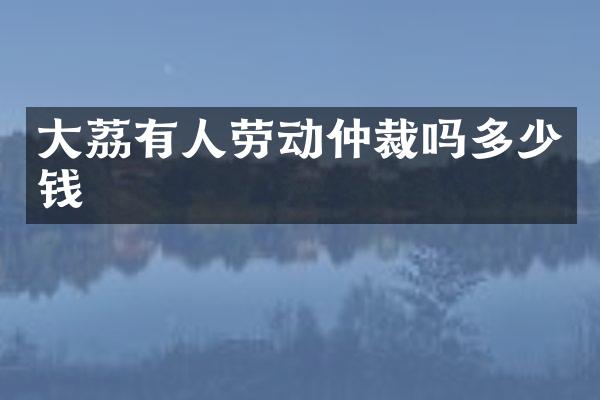 大荔有人劳动仲裁吗多少钱