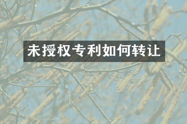 未授权专利如何转让