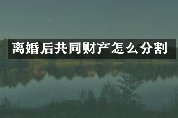 离婚后共同财产怎么分割
