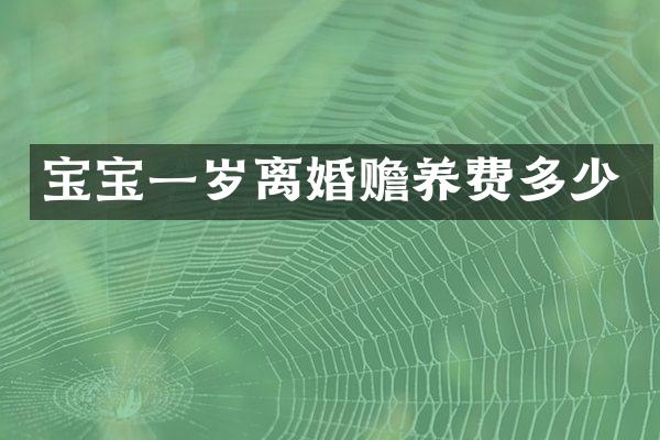 宝宝一岁离婚赡养费多少