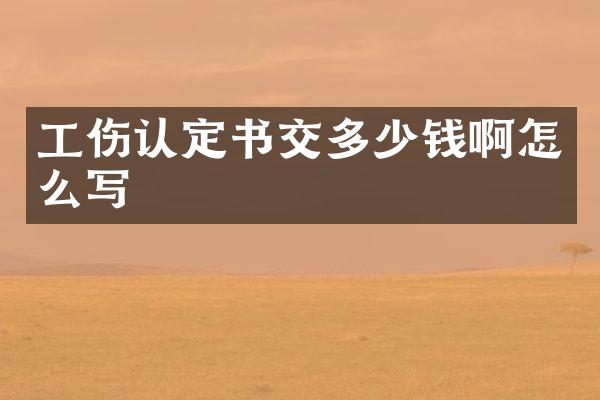 工伤认定书交多少钱啊怎么写