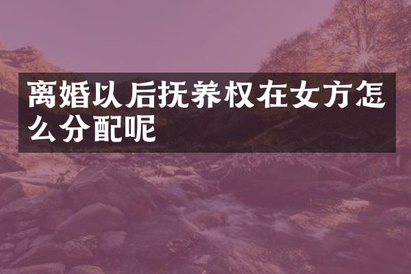 离婚以后抚养权在女方怎么分配呢