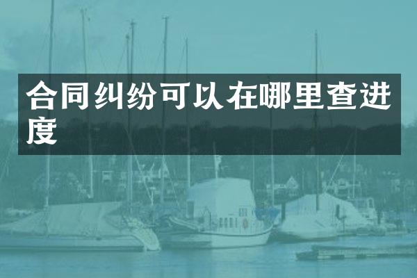 合同纠纷可以在哪里查进度