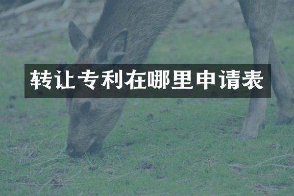 转让专利在哪里申请表