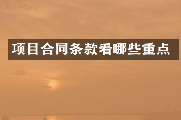 项目合同条款看哪些重点