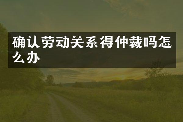 确认劳动关系得仲裁吗怎么办