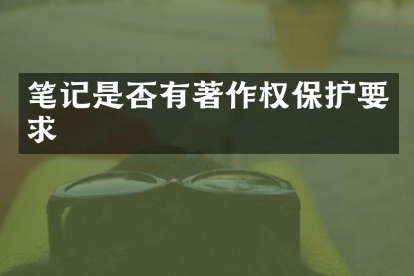 笔记是否有著作权保护要求