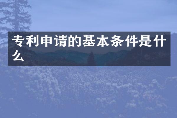 专利申请的基本条件是什么