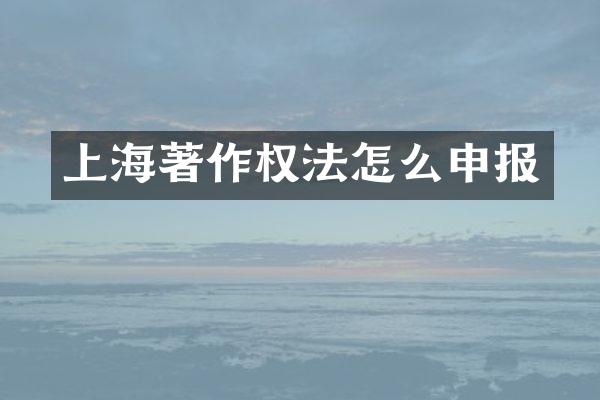 上海著作权法怎么申报