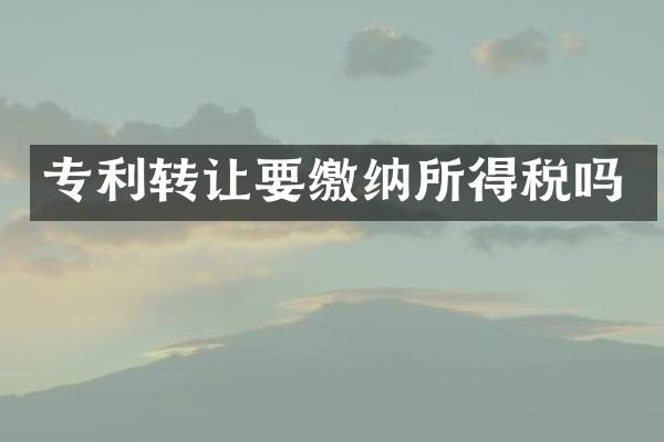 专利转让要缴纳所得税吗