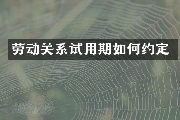 劳动关系试用期如何约定