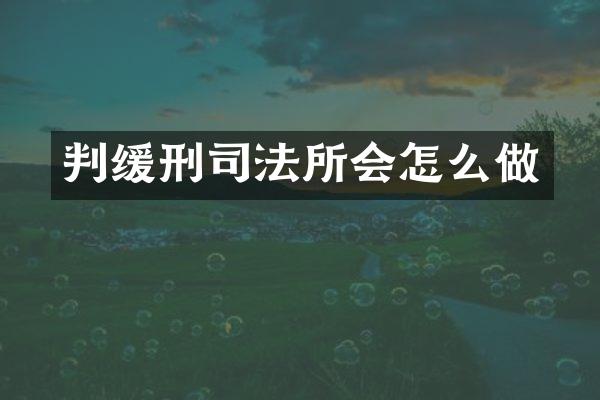 判缓刑司法所会怎么做