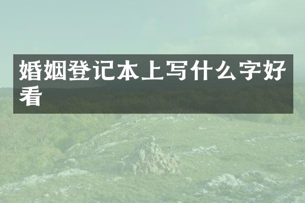 婚姻登记本上写什么字好看
