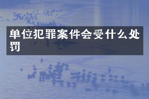 单位犯罪案件会受什么处罚